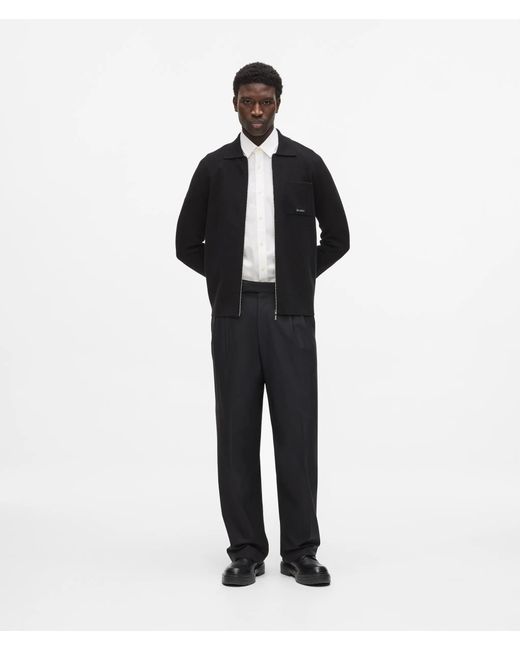 Karl Lagerfeld Black Knit Zip-Up Jacket for men
