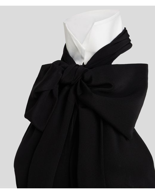 Karl Lagerfeld Black Collar And Bowtie Maxi Dress