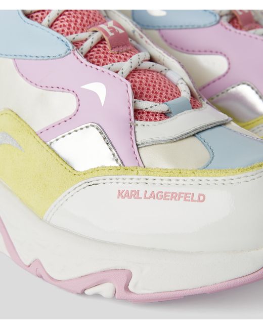 Karl Lagerfeld Pink Blaze Strike Leather Sneakers