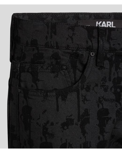 Karl Lagerfeld Black Karl Kameo Straight Jeans for men