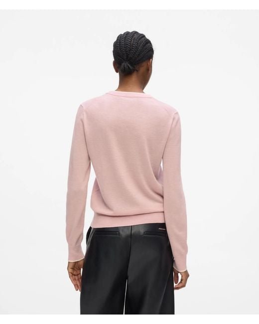 Karl Lagerfeld Pink Merino Wool Crewneck Sweater