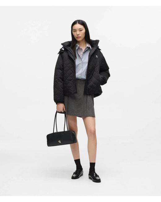 Karl Lagerfeld Black Ikon Quilted Puffer Jacket