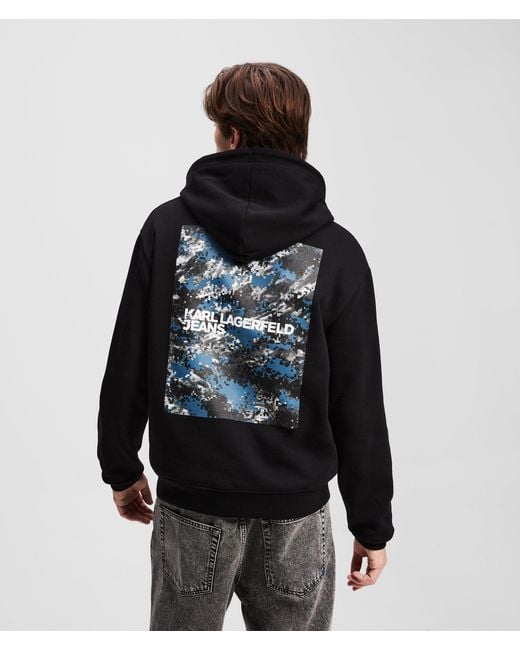 Karl Lagerfeld Kapuzenpullover Mit Grafik, Mann, Größe in Black für Herren