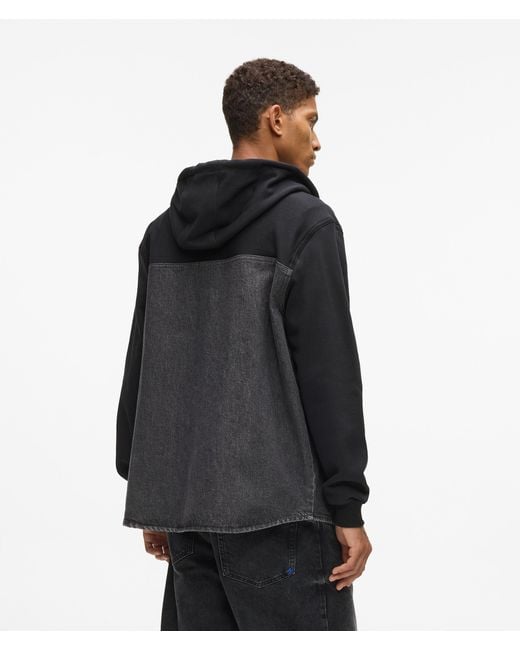 KL Jeans Black Denim Panel Jacket for men