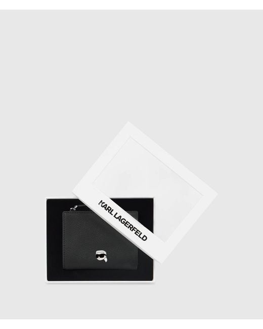 Karl Lagerfeld White Ikon Pebble Small Bifold Wallet
