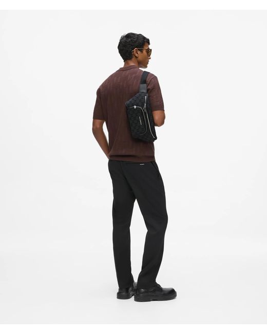 Sac Banane En Jacquard K/Monogram, Homme, Taille Karl Lagerfeld pour homme en coloris Black