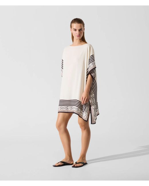 Karl Lagerfeld White Scarf Print Beach Tunic