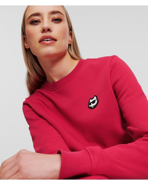 Karl Lagerfeld Red K/ikonik Patch Sweatshirt