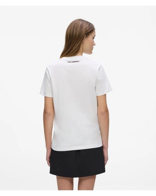 Karl Lagerfeld White Exclusive Ikon Choupette Graphic T-Shirt
