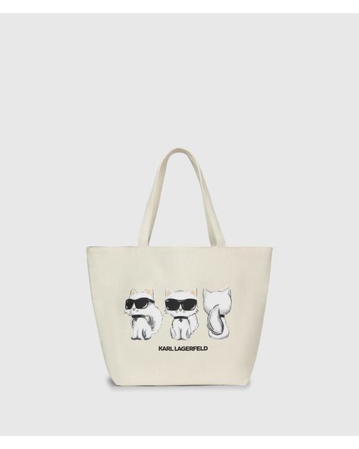 Karl Lagerfeld White Ikon Choupette Reversible Shopper