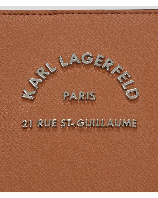 Karl Lagerfeld Brown Rue St-Guillaume Metal Satchel Bag