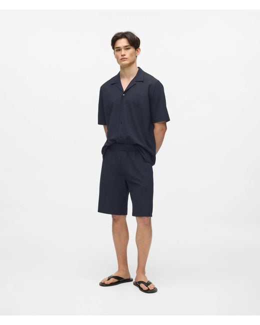 Karl Lagerfeld Blue Monogram Shorts for men