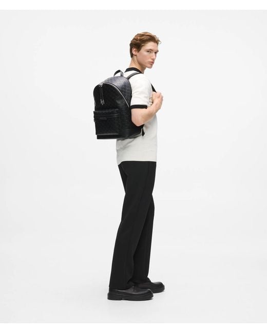 Karl Lagerfeld Black K/Monogram Perforated Backpack for men