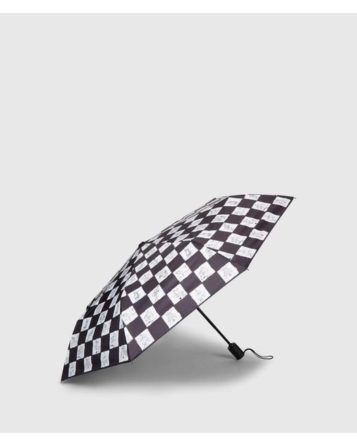 Karl Lagerfeld White K/Ballet Checked Small Umbrella, Multicoloured