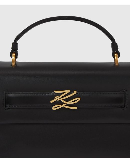 Karl Lagerfeld Black K/Autograph Small Top Handle Bag