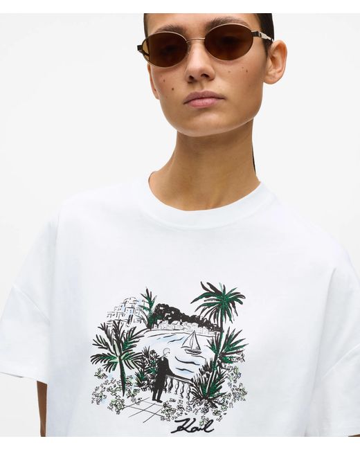 Karl Lagerfeld White Villa La Vigie T-Shirt