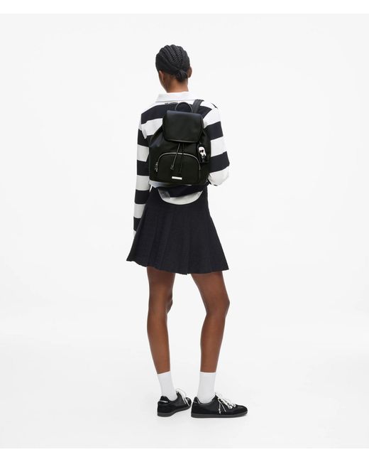 Karl Lagerfeld Black Ikon Nylon Tag Backpack