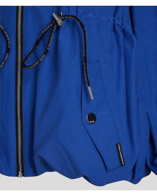 Karl Lagerfeld Blue Cinched Bomber Jacket