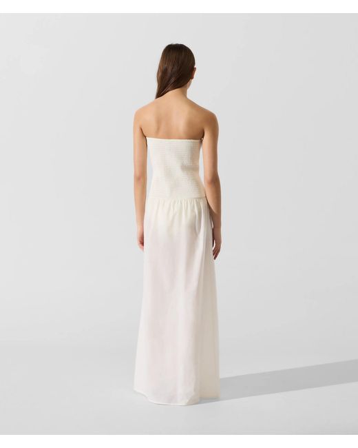 Karl Lagerfeld White Signature Drop-Waist Maxi Dress