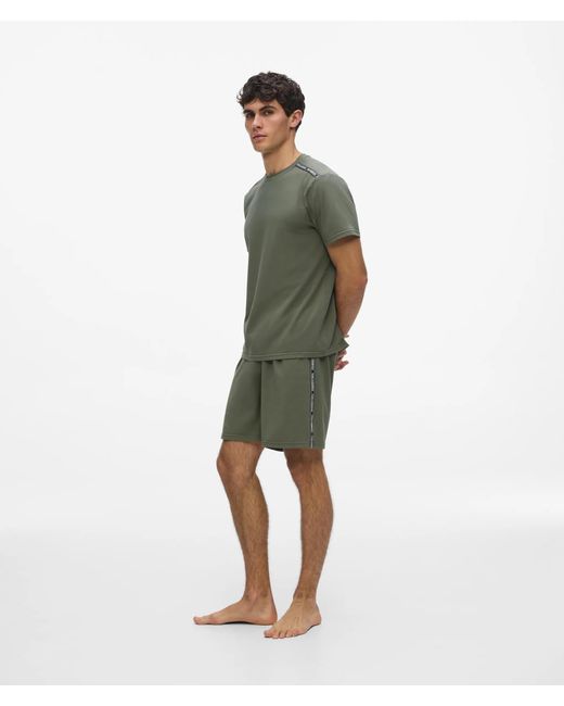 Karl Lagerfeld Green Logo Tape Pajama Set for men