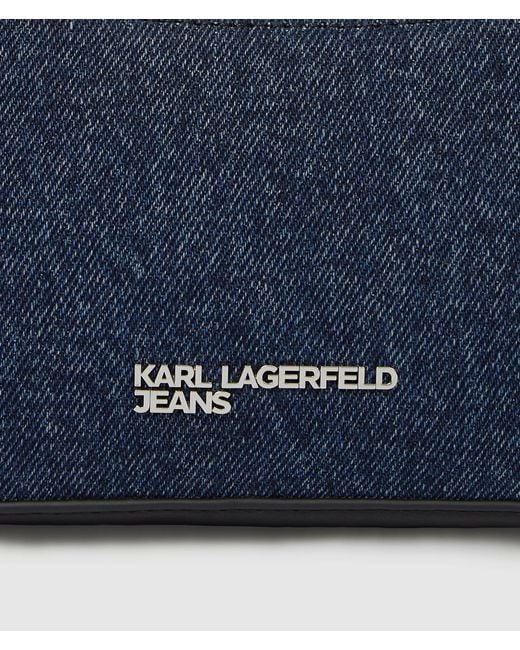 KL Jeans Blue Rebel Denim And Faux-Leather Shoulder Bag