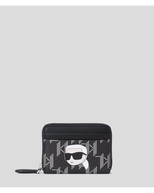 Karl Lagerfeld Black K/ikonik Monogram Medium Wallet