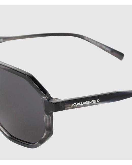 Karl Lagerfeld Gray Slim Navigator Sunglasses for men