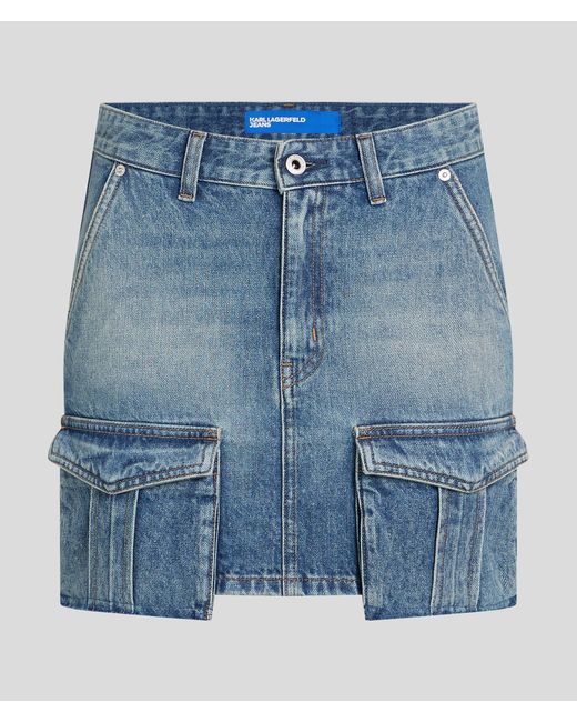 Mini-jupe En Denim De Style Utilitaire Karl Lagerfeld en coloris Blue