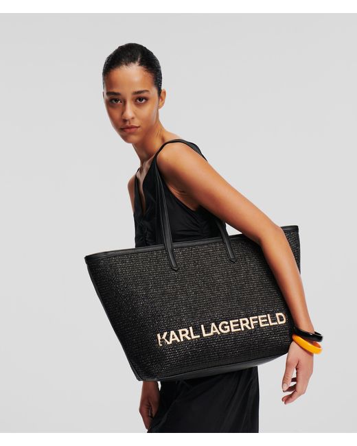 Sac Cabas K/essential En Raphia Karl Lagerfeld en coloris Black