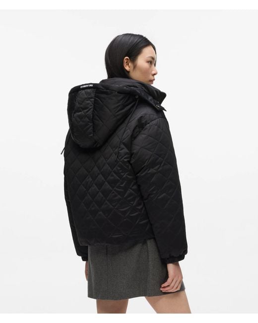 Karl Lagerfeld Black Ikon Quilted Puffer Jacket