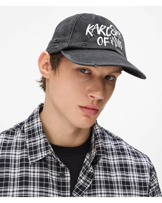 KL Jeans Black Washed Karl Quote Cap