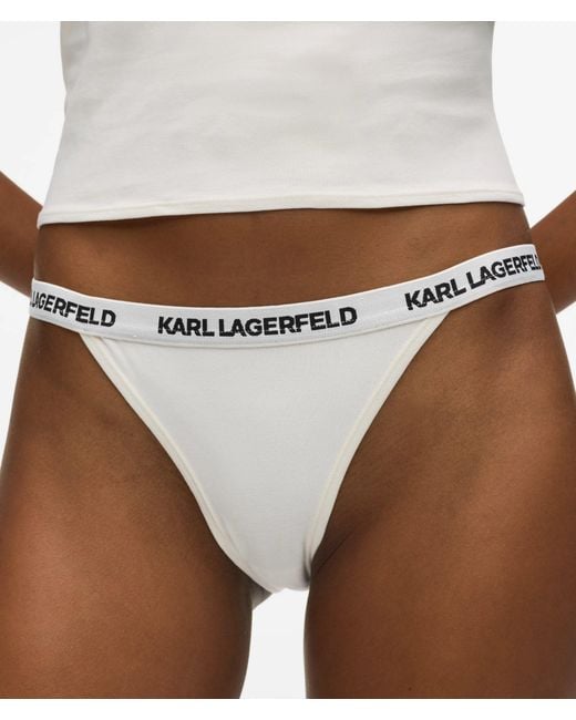 Karl Lagerfeld White Logo Brazilian Briefs – 3-Pack