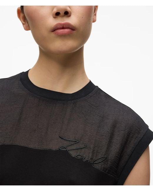 Karl Lagerfeld Black Signature T-Shirt Dress