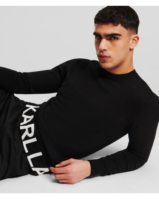 Karl Lagerfeld Black Karl Logo Sweater for men