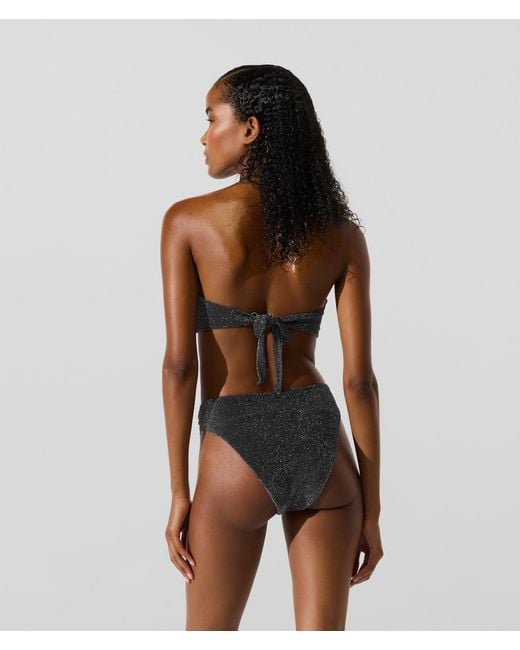 Karl Lagerfeld Brown Metallic Bandeau Bikini Top