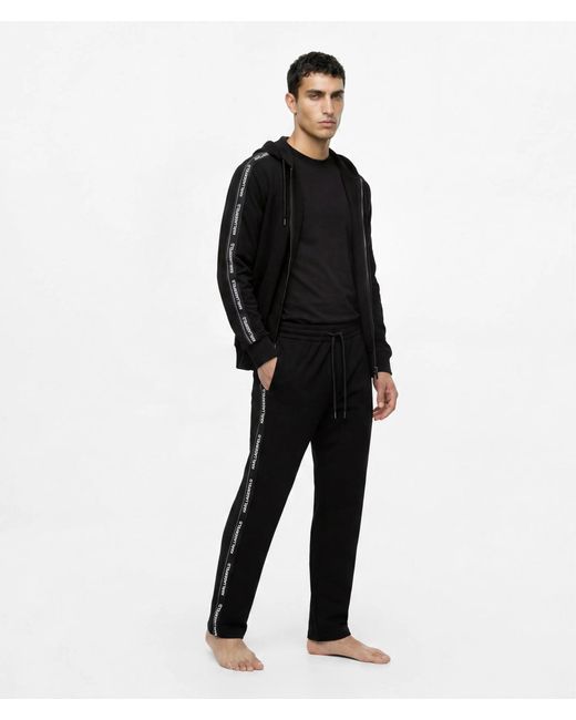 Karl Lagerfeld Black Logo Loungewear Zip-Up Hoodie for men