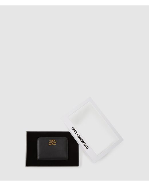 Karl Lagerfeld Black K/Autograph Medium Zip Wallet