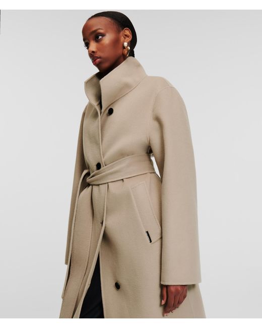 Karl Lagerfeld Natural Soft Double-face Wool Coat