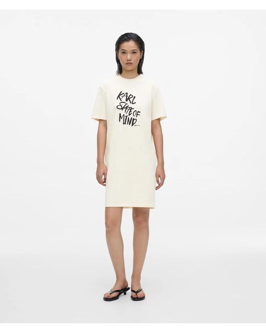 KL Jeans White Karl Quote T-Shirt Dress