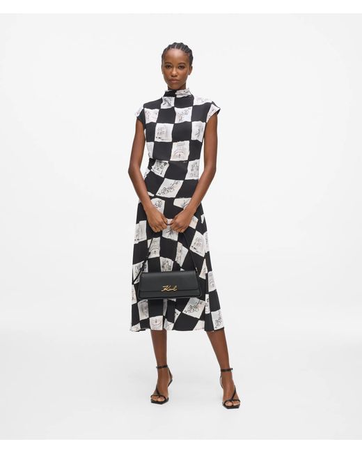 Karl Lagerfeld Black K/Signature Elongated Shoulder Bag