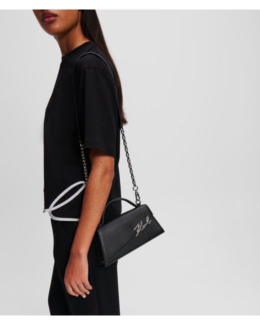 Karl Lagerfeld Black K/Signature Slim Crossbody Bag