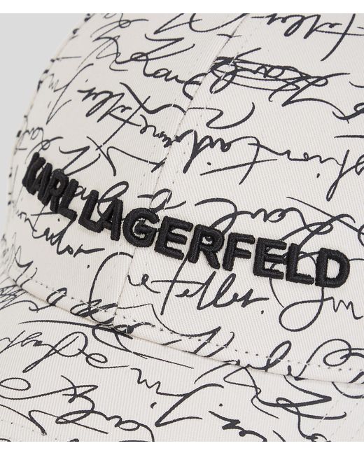 Karl Lagerfeld White K/essential Scribble Cap