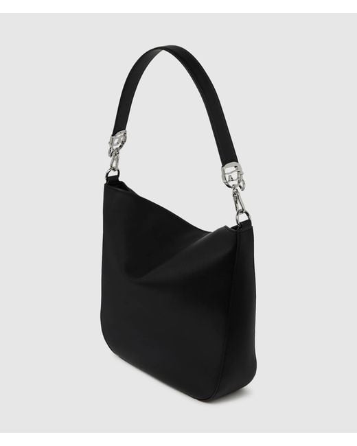 Karl Lagerfeld Black Ikon Smooth Hobo Bag