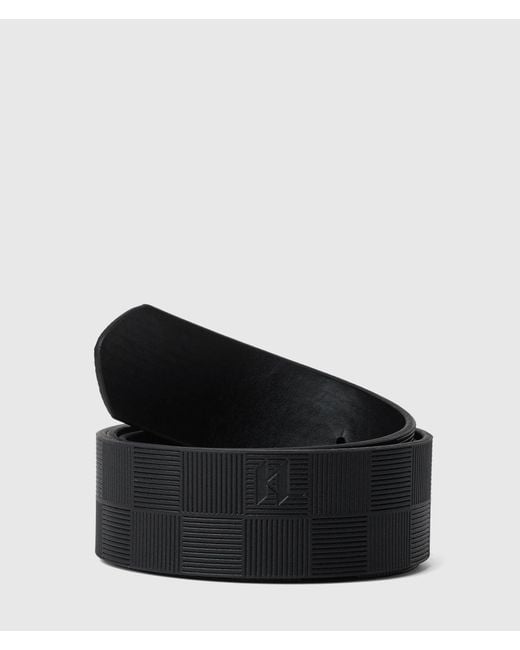 Karl Lagerfeld Black Checkerboard Reversible Belt for men