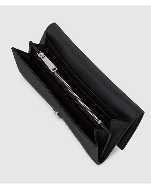 Karl Lagerfeld Black K/Signature Continental Flap Wallet