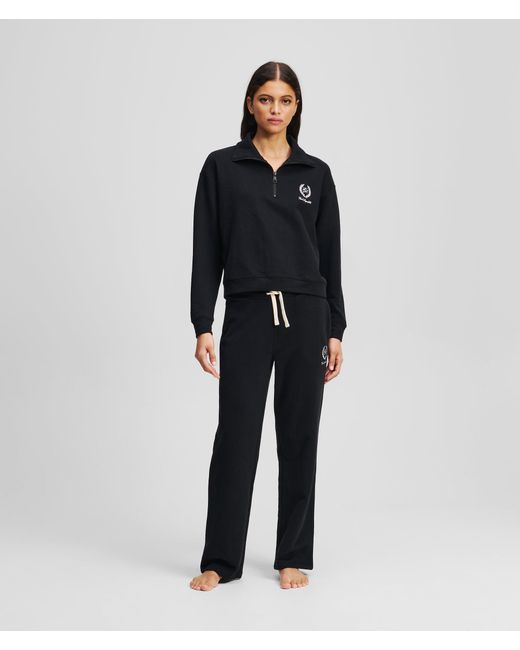 Karl Lagerfeld Blue Hotel Karl Loungewear Half-Zip Sweatshirt