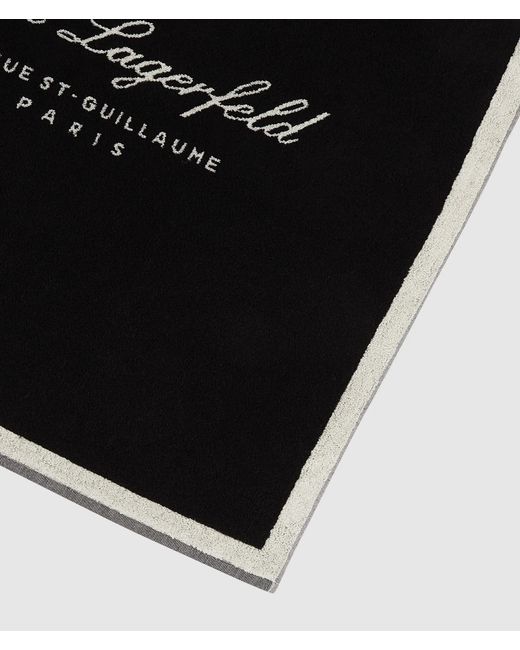 Karl Lagerfeld Black Crest Beach Towel
