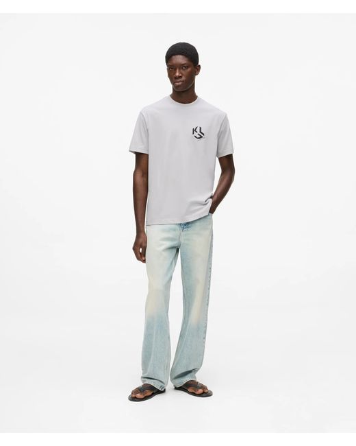 KL Jeans White Monogram T-Shirt for men