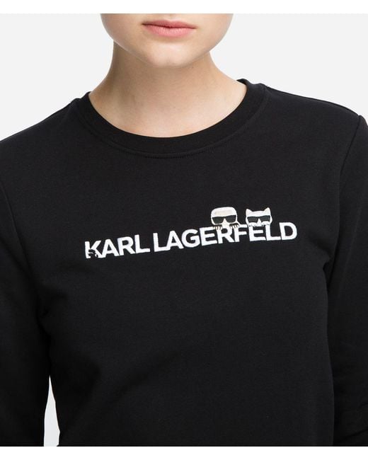 Karl Lagerfeld Cotton K/ikonik Logo Sweatshirt in Black - Lyst