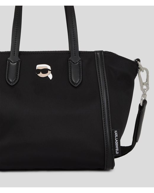 Karl Lagerfeld Black Ikon Nylon Small Tote Bag